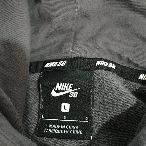 Nike SB Icon Men's Washed Skate Hoodie Sweatshirt Large Skateboarding Gray - Picture 4 of 14